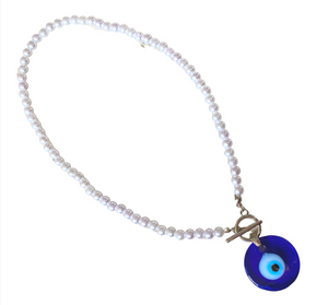 Indigo Eye Pearl Chain
