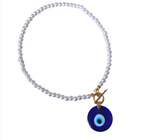 Indigo Eye Pearl Chain