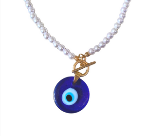 Indigo Eye Pearl Chain